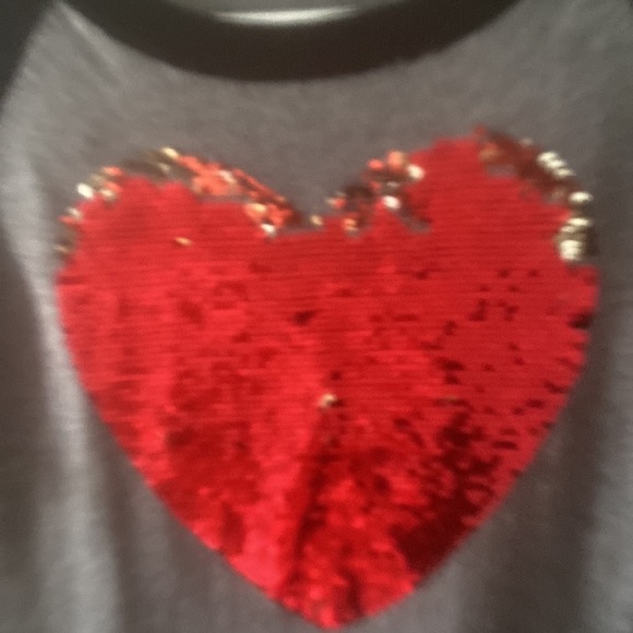 The Children’s Place Red Heart Sequins Gray Sweater Dresses sizes XXL-16 & M 7/8 - Picture 5 of 5